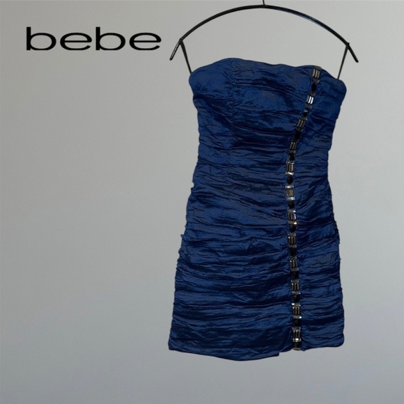bebe Strapless Beaded Embellished Mini Dress - Picture 2 of 6